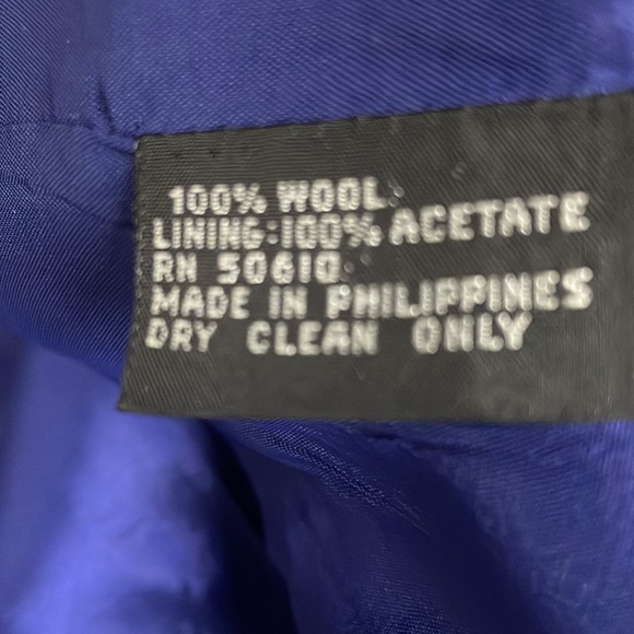 Vintage Kasper for A.S.L. 100% Wool Indigo Jacket With Gold Buttons Size 14 - Picture 12 of 12